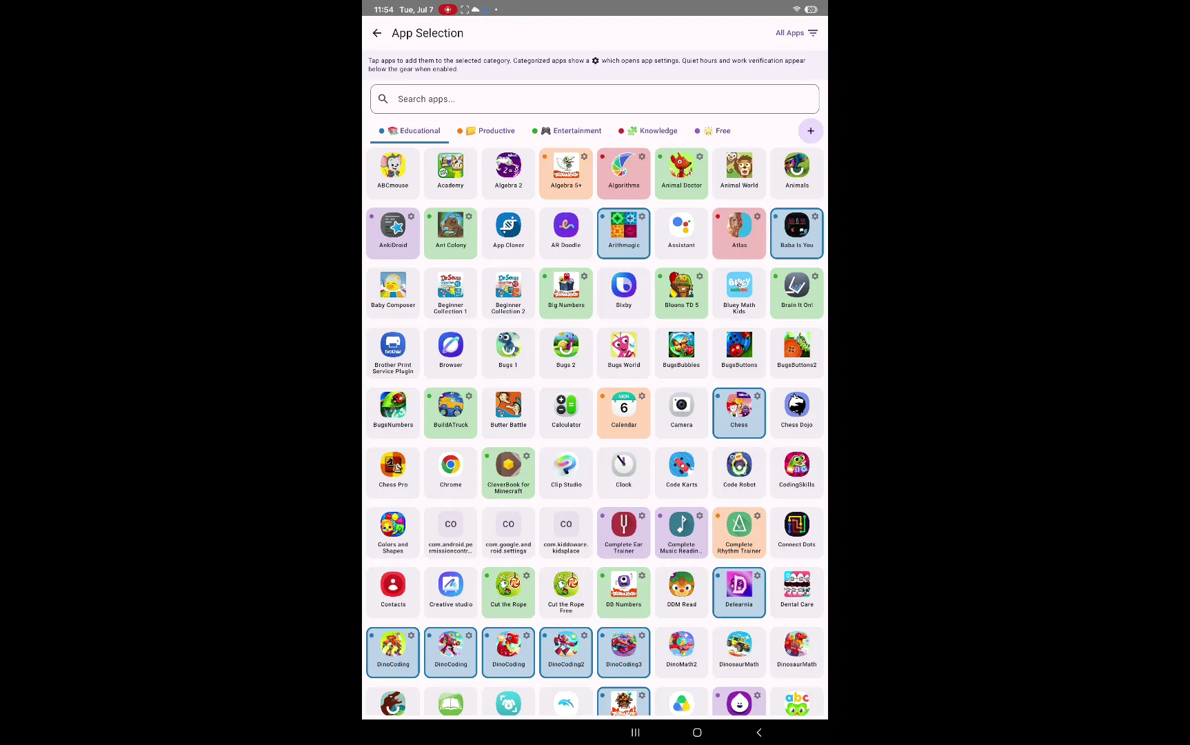 Android native app rule configuration screen.